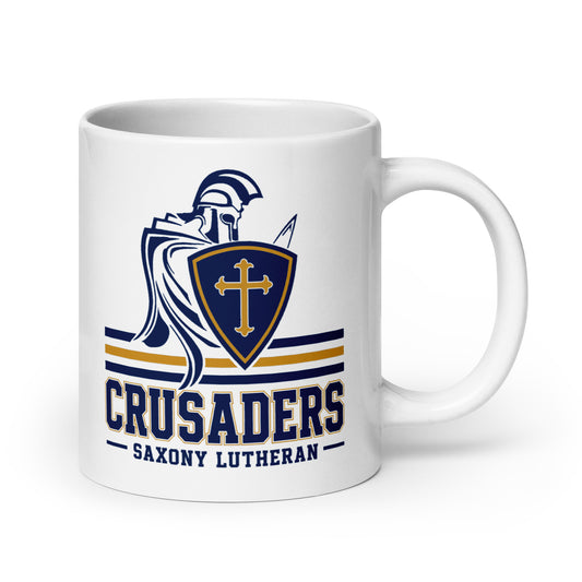Saxony Crusaders Knight & Shield White Glossy Mug
